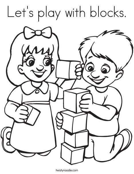 468x605 Let's Play With Blocks Coloring Page