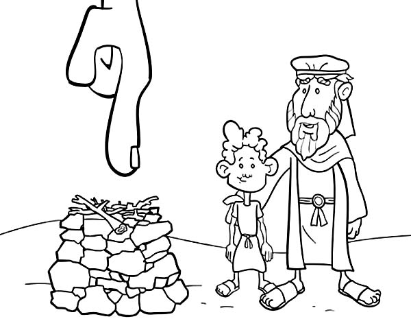 600x465 God Pointed Place Where Abraham Sacrifice Isaac Coloring Pages