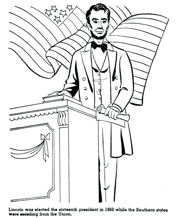 600x734 Abraham Lincoln Coloring Pages Awesome Coloring Es Printable Fee E