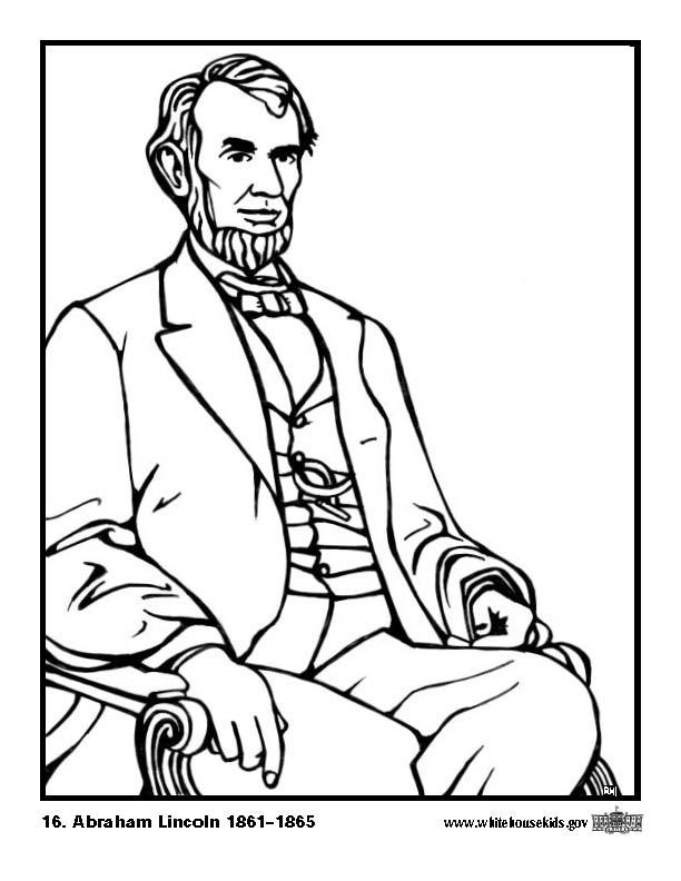 612x792 Coloring Page Abraham Lincoln