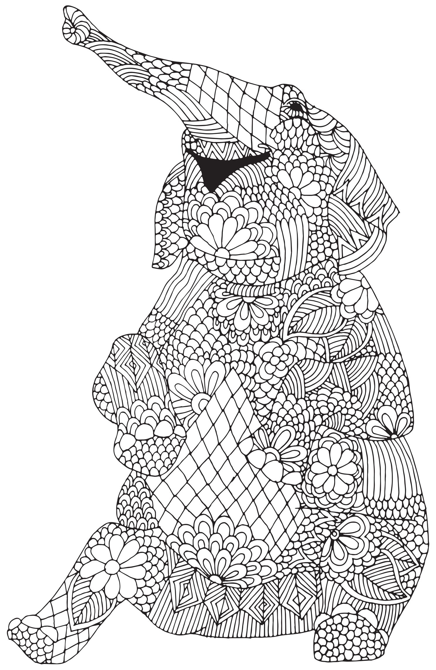 1487x2284 Abstract Animal Coloring Pages For Adults Free Best Image To Color