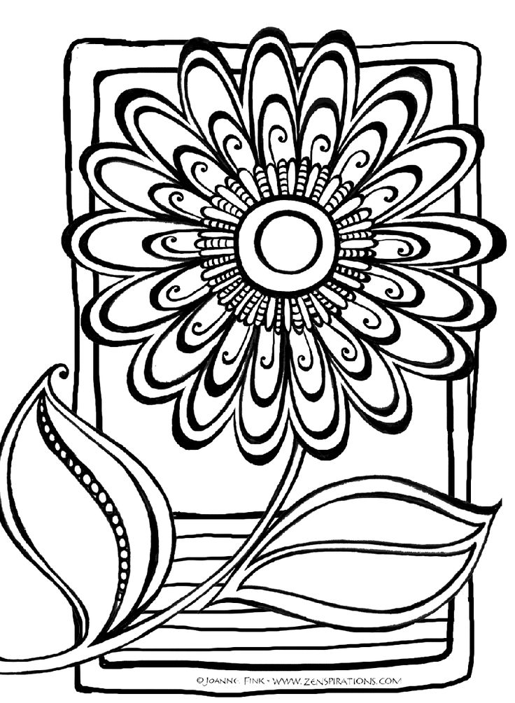 736x1005 Abstract Flower Coloring Pages Patterns