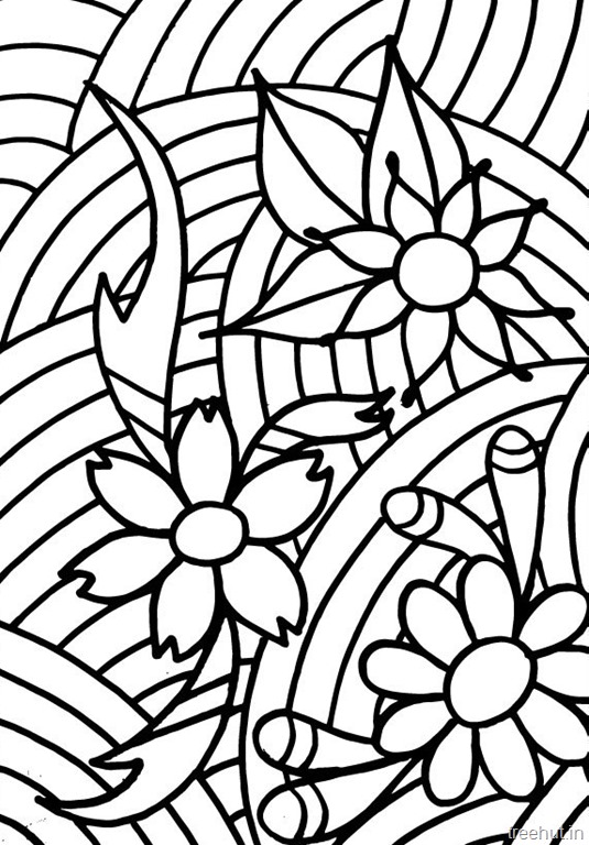 535x768 Abstract Flowers Coloring Pages For Teenagers
