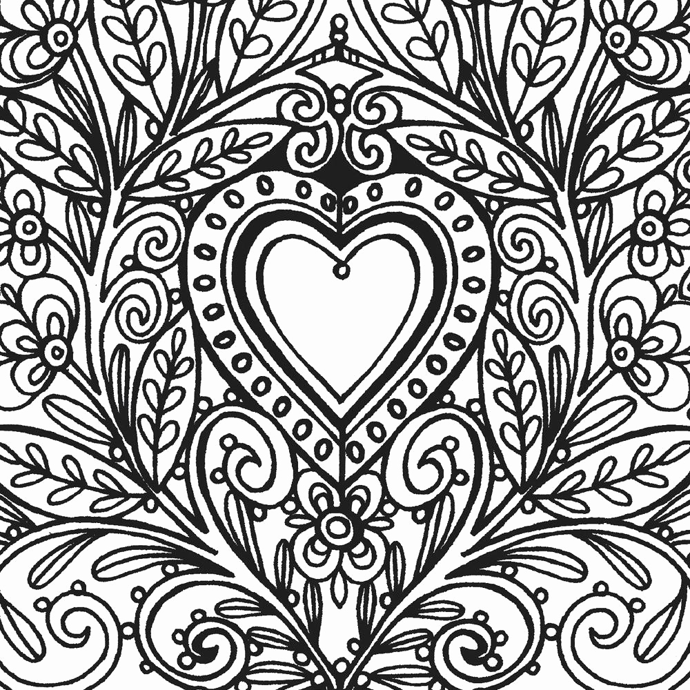 1000x1000 Charming Coloring Pages Abstract Heart Contemporary Example
