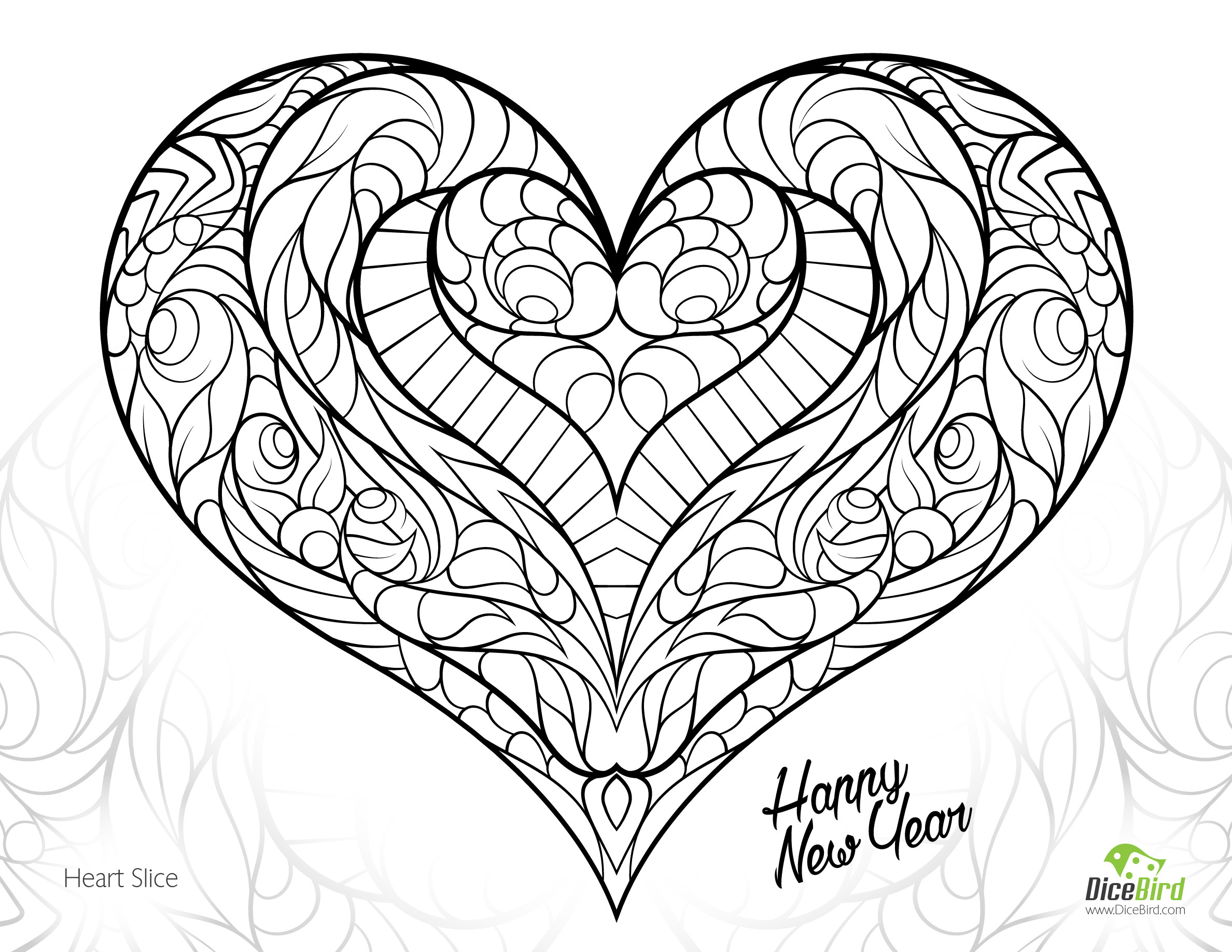 2376x1836 Abstract Heart Coloring Pages For Adults