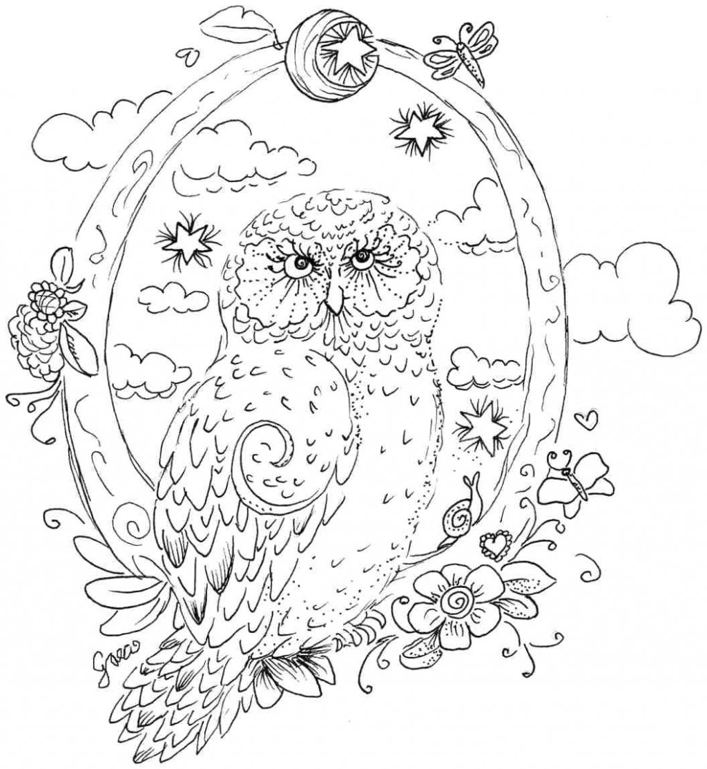 1024x1113 Coloring Pages Owl Coloring Pages Star Abstract Printable Adult