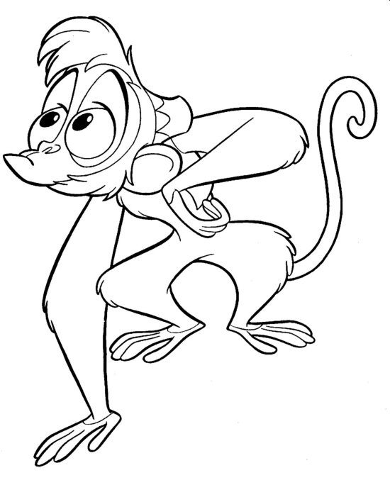 550x677 Free Abu Coloring Page Aladdin Pages