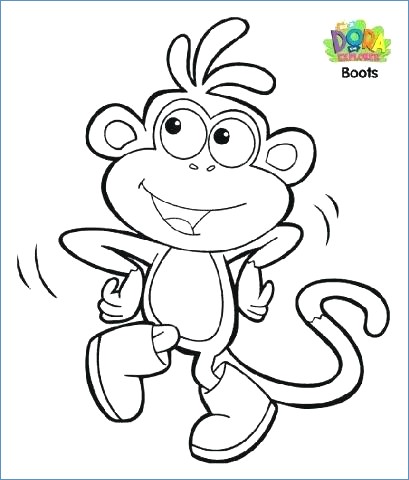 409x480 Boots The Monkey Acrobat Dora The Explorer Coloring Page