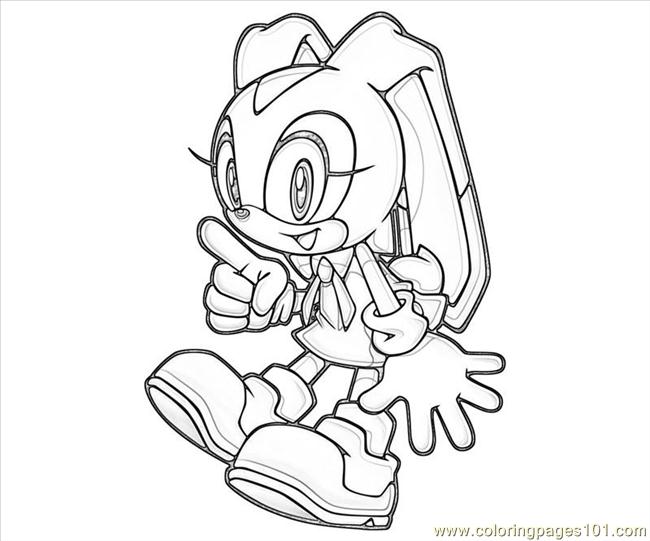 650x541 Cream The Rabbit Action Coloring Page