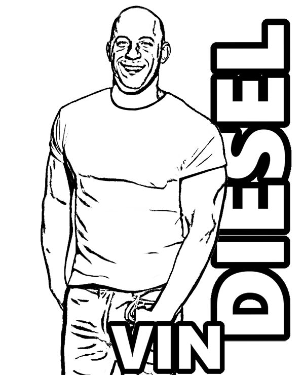600x740 Free Printable Coloring Books Vin Diesel, Fast And Forious