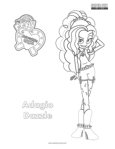 464x600 Adagio Dazzle Equestria Girls Coloring Sheet
