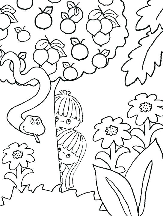 544x720 Adam And Eve Coloring Page Packed With Garden Of Coloring Page