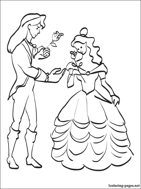 560x750 Prince Adam And Belle Coloring Page Coloring Pages