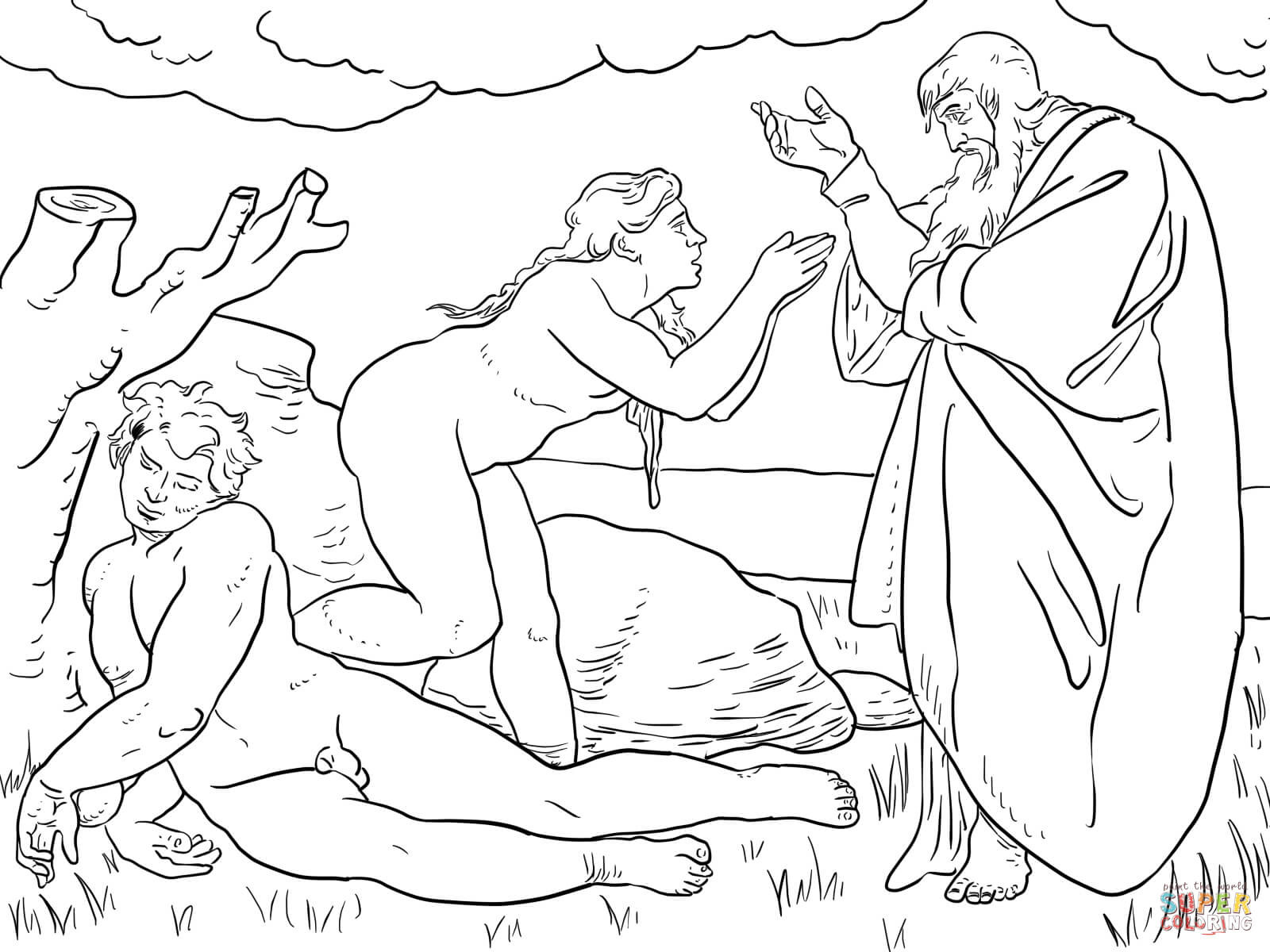 1600x1200 Adam And Eve Coloring Pages Free Outstanding