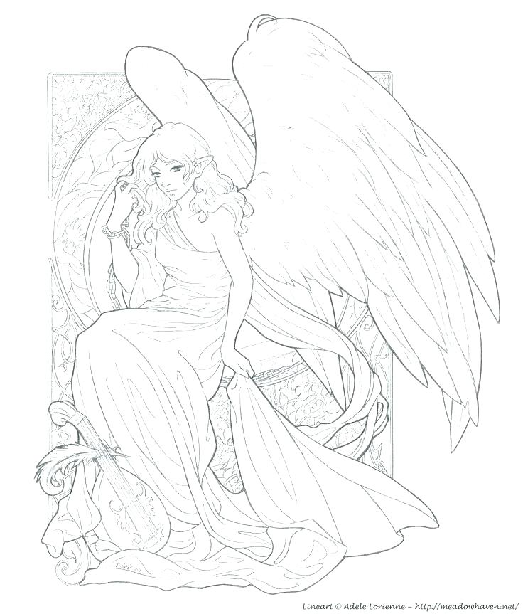 736x863 Coloring Pages Angels Guardian Angel Coloring Pages Angels