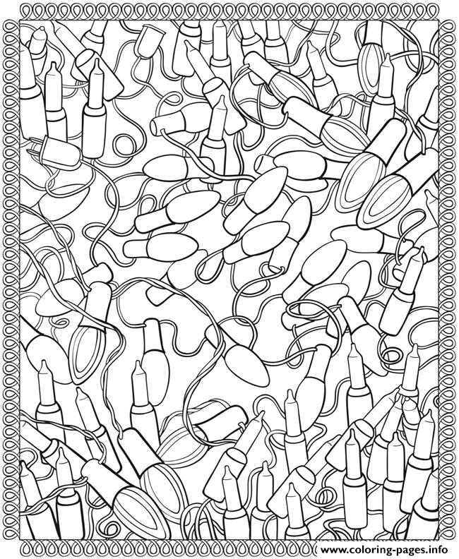 650x792 Adult Christmas Lights Coloring Pages Printable