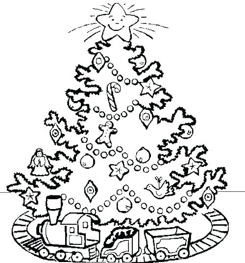 500x536 Christmas Tree Coloring Pages Beautifully Decorated Trees Coloring