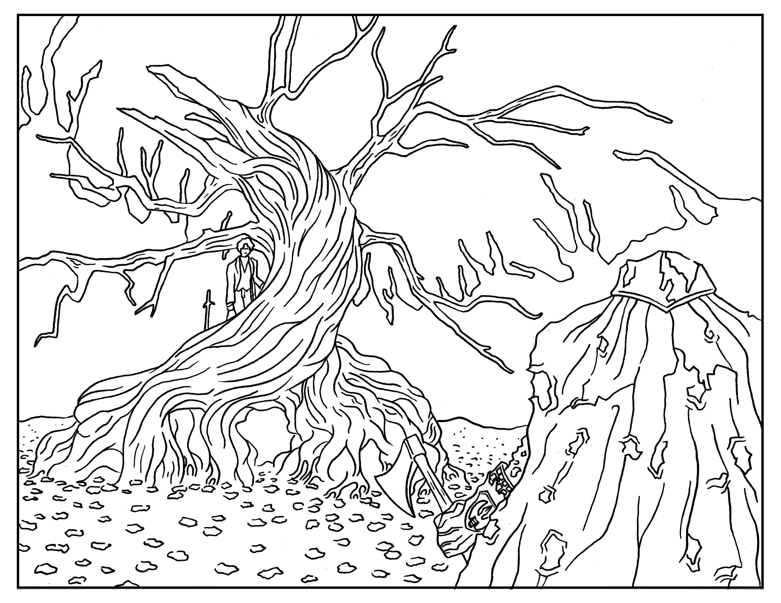 3300x2550 Nightmare Before Christmas Tree Coloring Pages Gallery Coloring