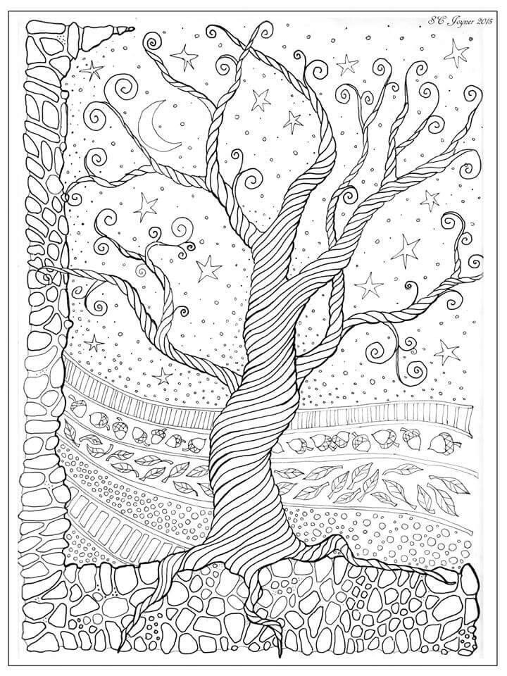 720x960 Tree Coloring Pages For Adults