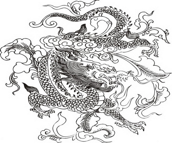 570x475 Chinese Dragon Coloring Pages