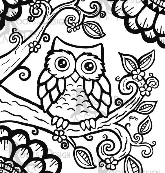 570x600 Easy Adult Coloring Pages Best Owl Coloring Pages Ideasly