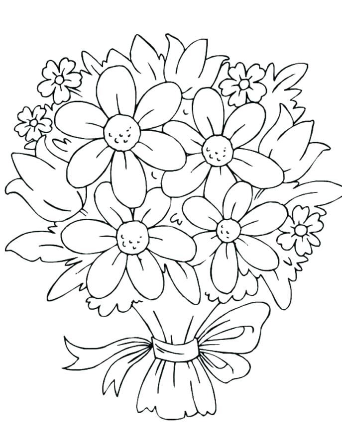 687x881 Easy Flower Coloring Pages Easy Coloring Pages In Addition To Easy
