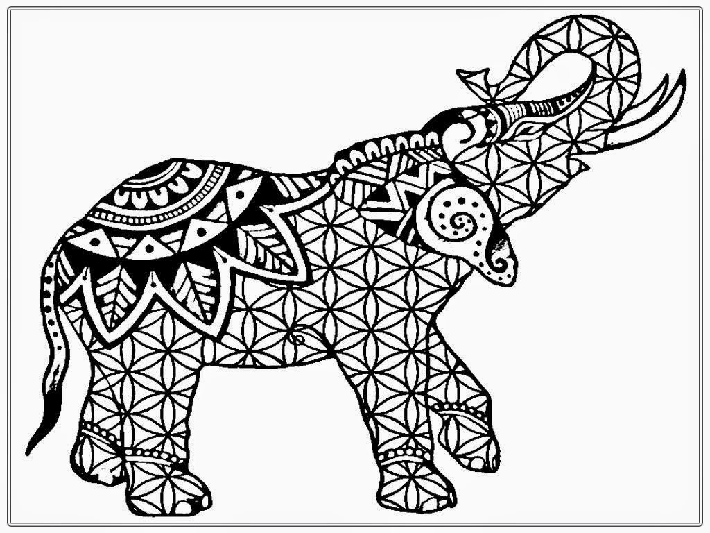 1024x768 Cool Crafty Free Elephant Coloring Pages Adult Colouring