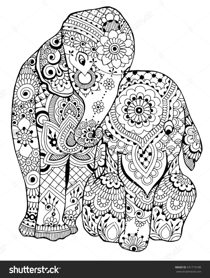 736x974 Adult Coloring Pages Elephant Full Resolution Printable