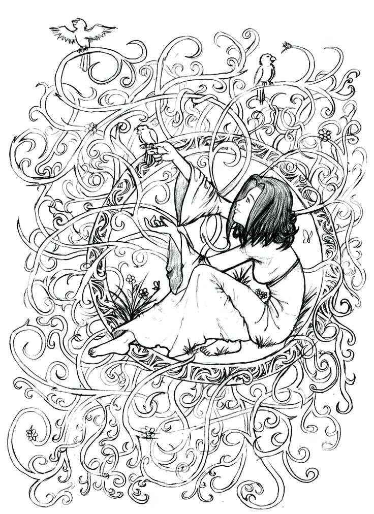 736x1012 Fairy Garden Coloring Pages Best Adult Coloring Book Pages