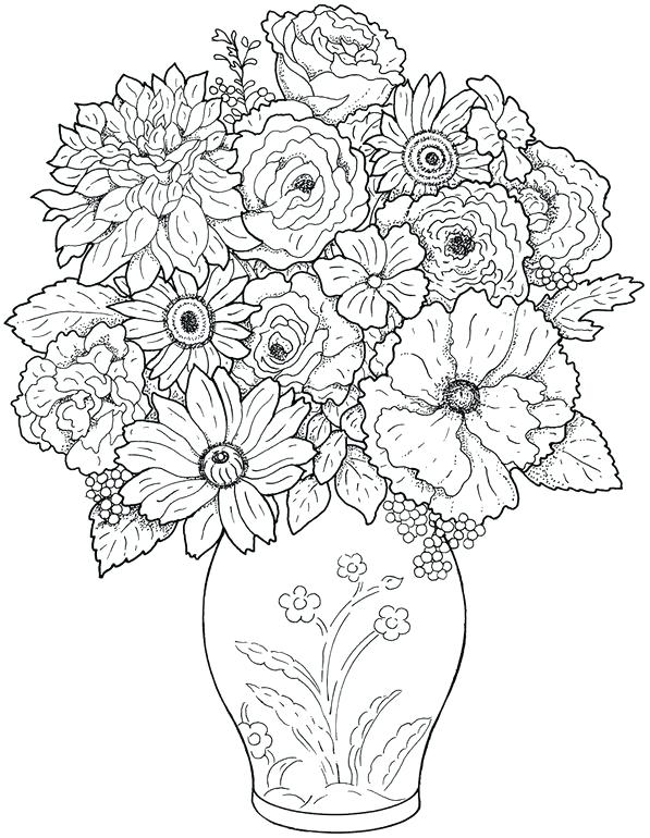 597x770 Flower Coloring Pages Adults Psychedelic Coloring Pages