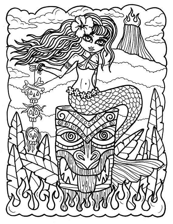570x738 Best Mermaid Coloring Pages For Adults Images