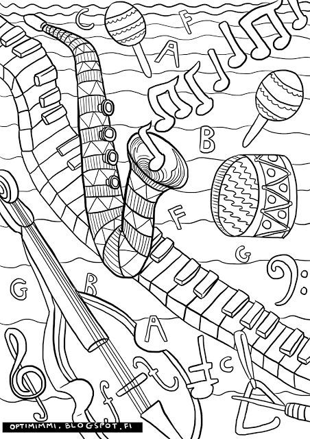 452x640 Coloring Pages For Adults Music