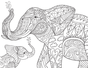 300x232 Elephant Coloring Pages For Adults