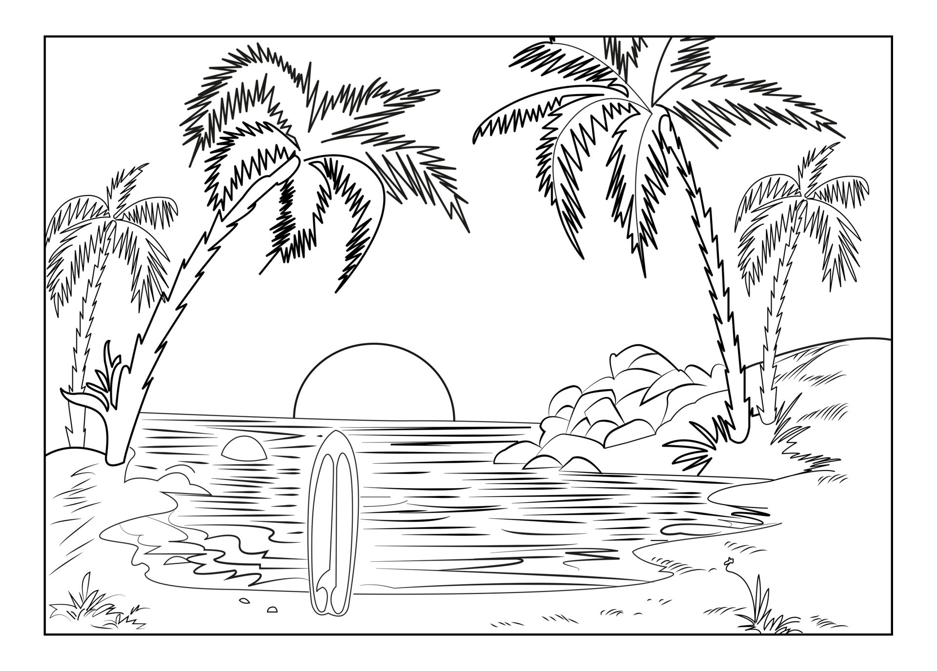 1920x1376 Beach Coloring Pages For Preschool Toddlers Large Ball Sheet