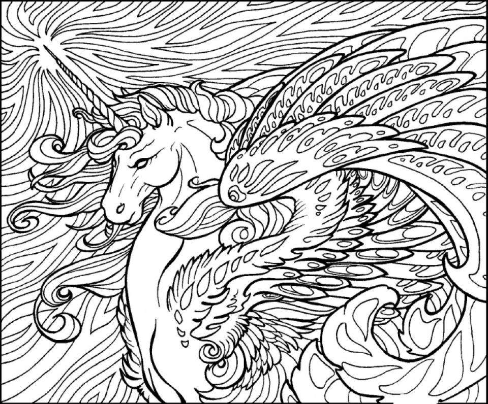 960x796 Free Printable Unicorn Coloring Pages For Adults