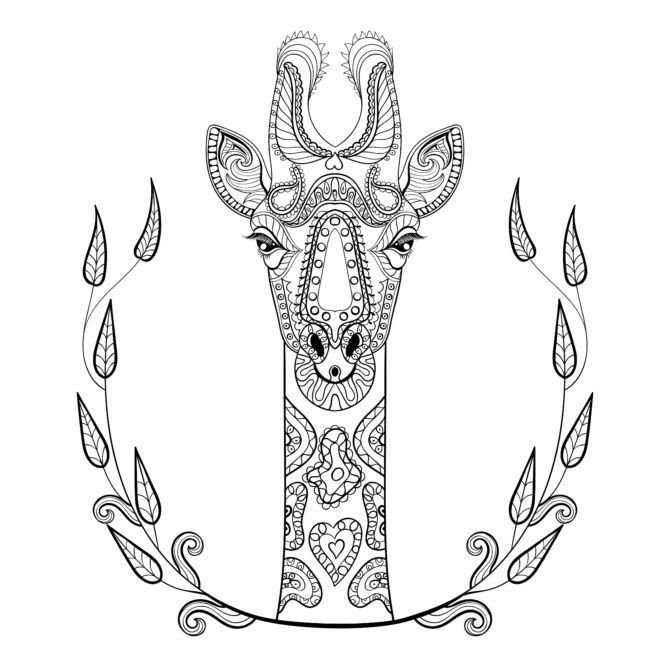 670x670 Ten Adult Coloring Pictures For People Who Love April The Giraffe