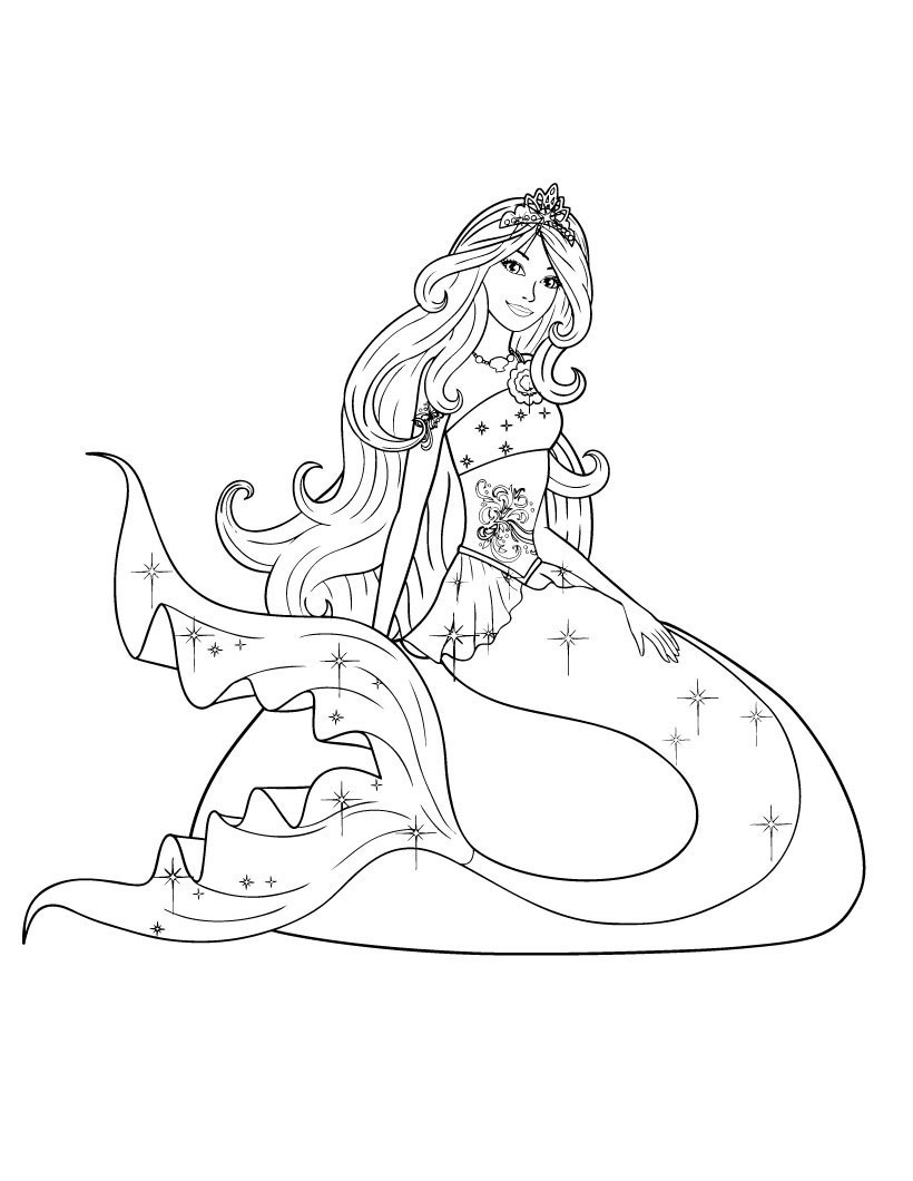 820x1060 Adult Mermaid Coloring Page