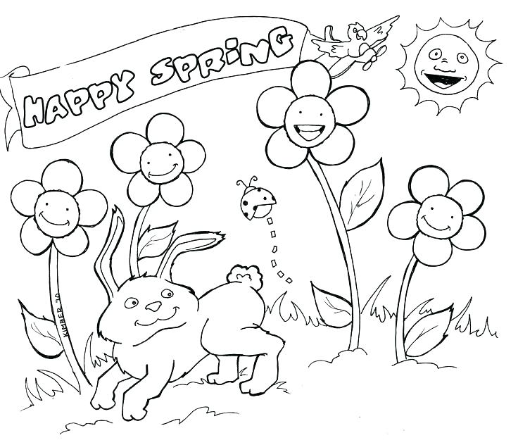 736x632 Spring Coloring Page Spring Coloring Pages Kids Spring Coloring