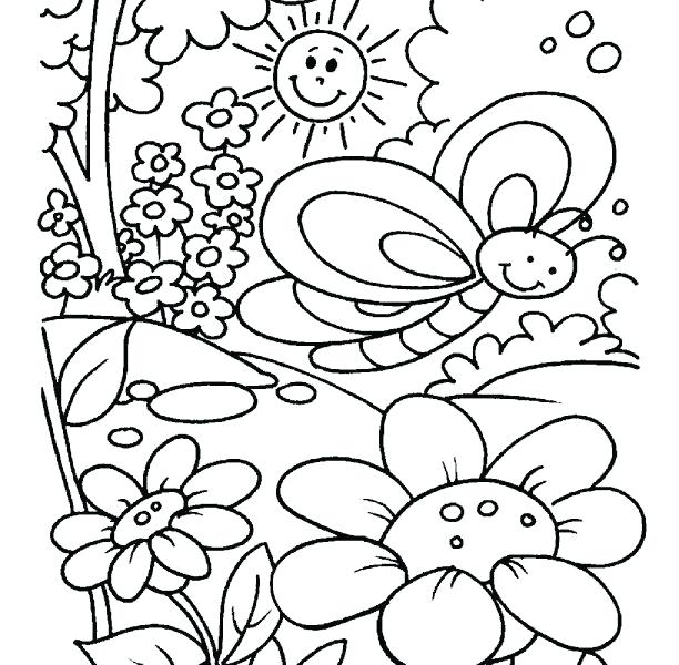 612x600 Spring Coloring Pages Spring Colouring Page Best Spring Coloring