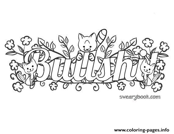 570x440 Bullshit Swear Words Word Adult Coloring Pages Printable