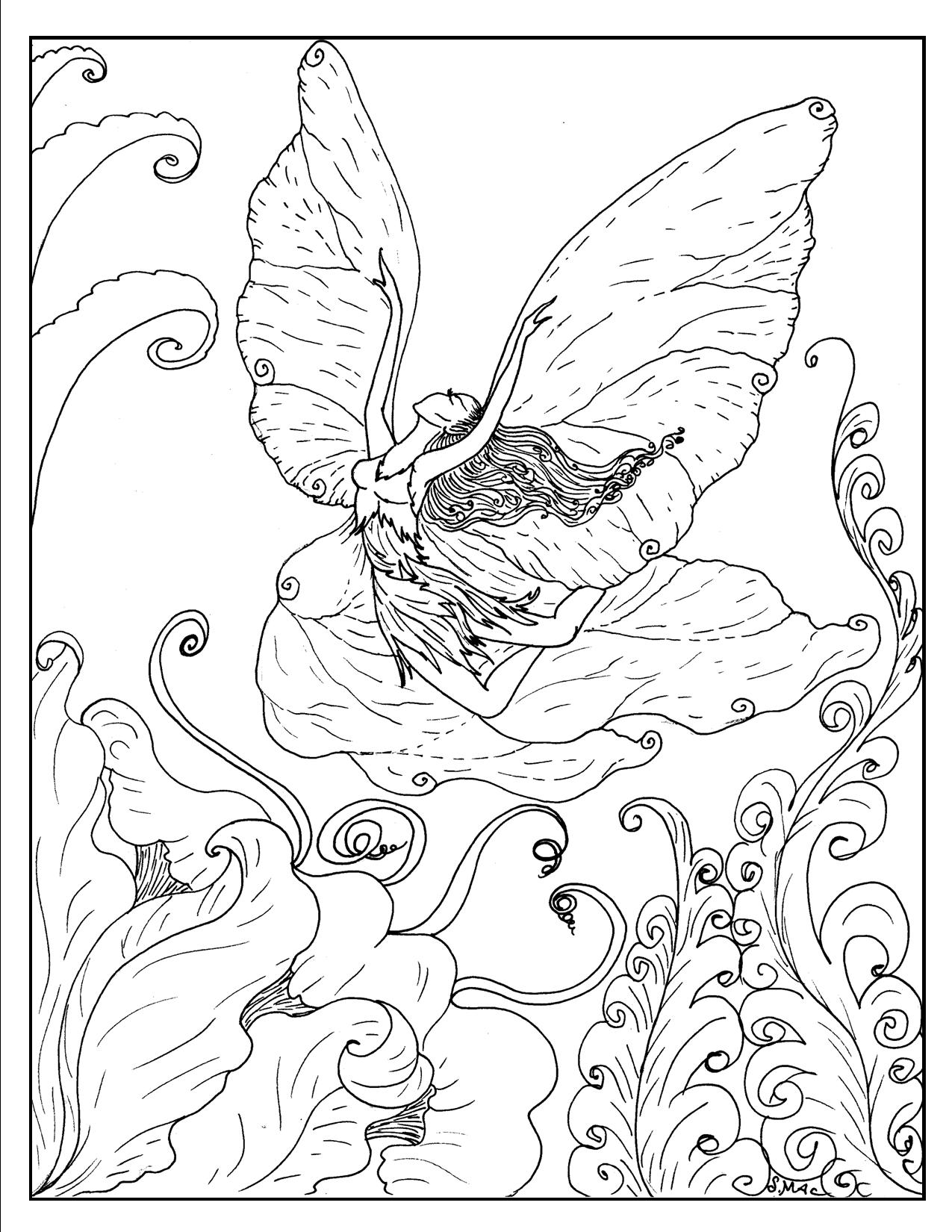 1275x1650 Advanced Fairy Coloring Pages