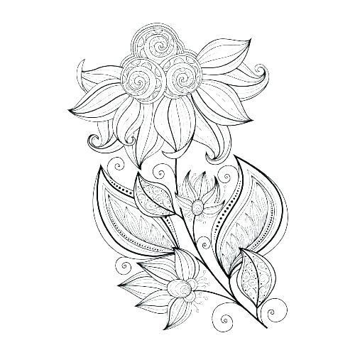 500x500 Advanced Flower Coloring Pages