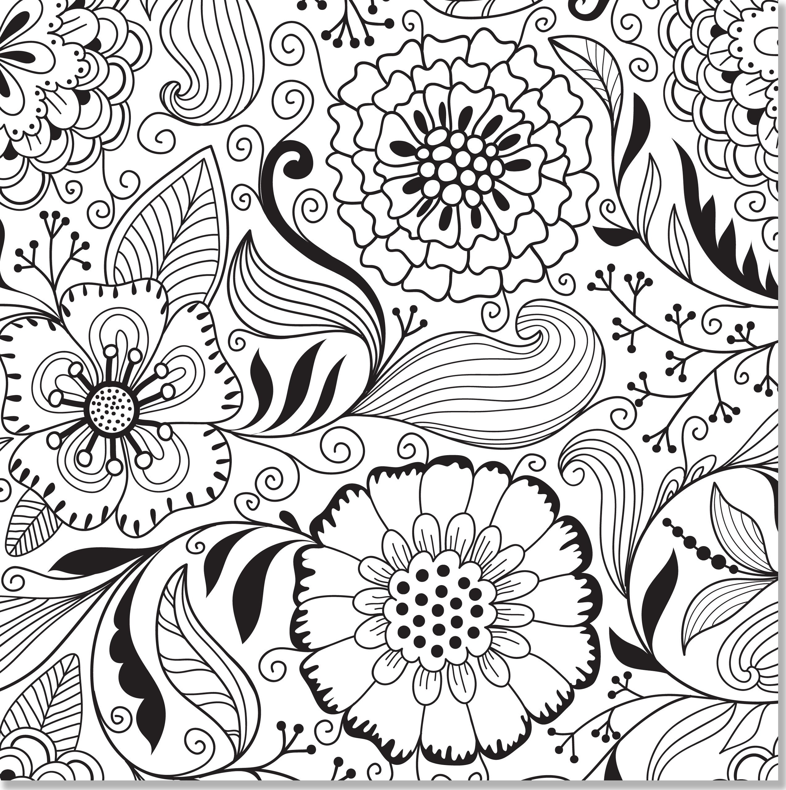 2546x2560 Free Printable Coloring Pages For Adults Advanced Flowers Gallery