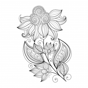 300x300 Flowers Coloring Pages Archives