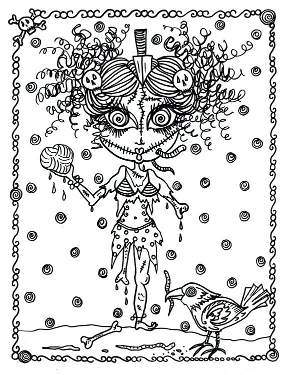 570x749 Detailed Halloween Coloring Pages Coloring Book Page Fantasy