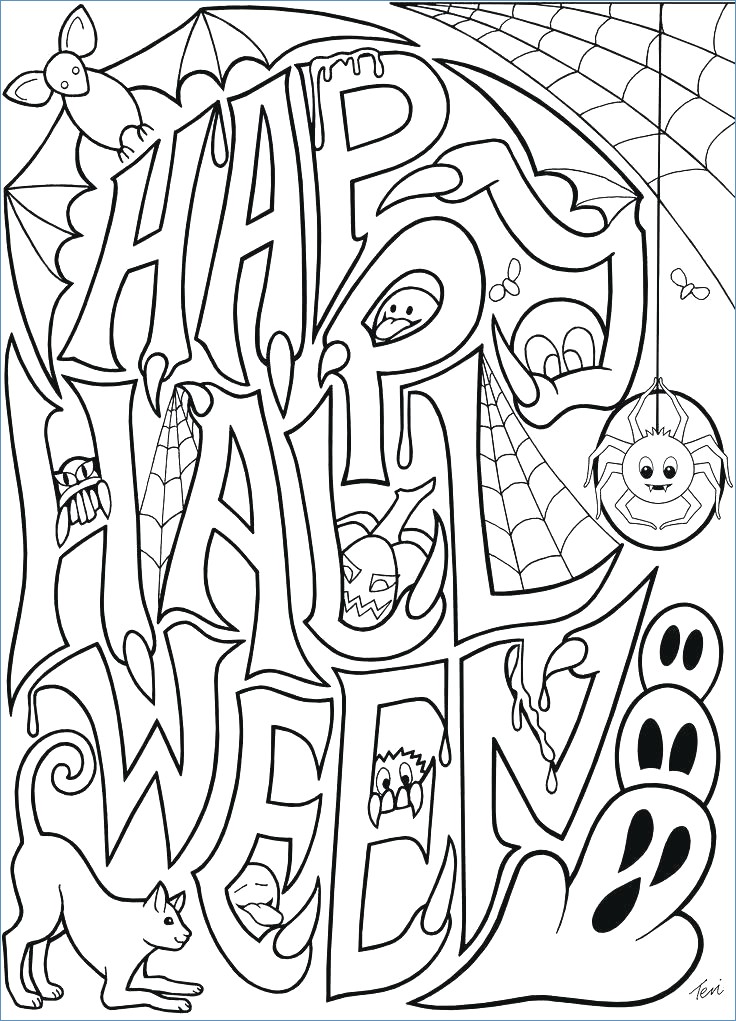 736x1021 Halloween Coloring Pages Advanced