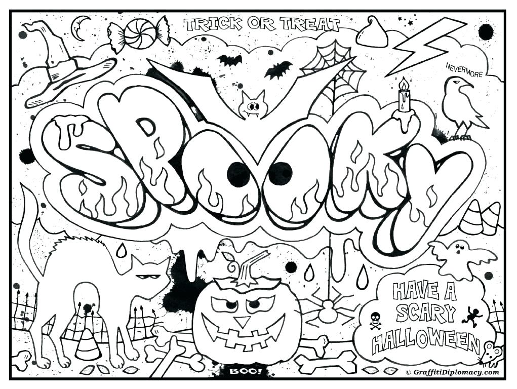 1021x768 Spooky Halloween Coloring Pages Spooky Coloring Pages Advanced