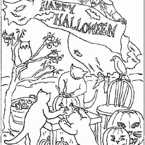 600x600 Advanced Halloween Coloring Pages Advanced Halloween Coloring