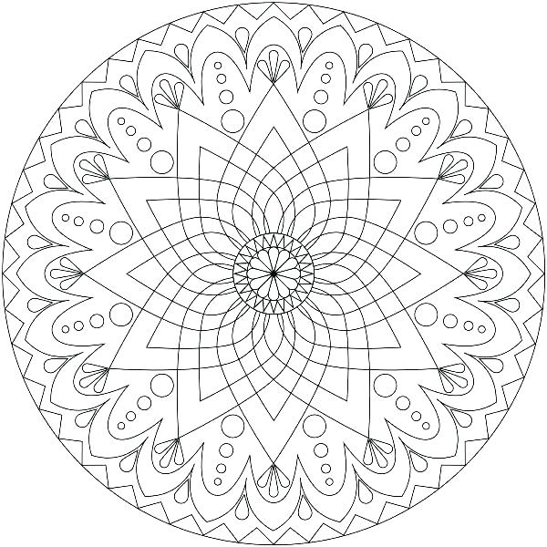 600x600 Exquisite Design Advanced Mandala Coloring Pages Color Online