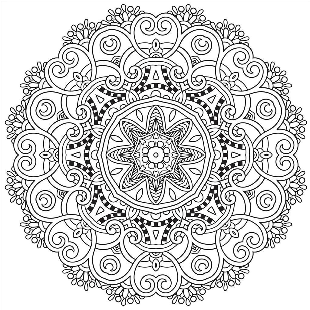 1024x1025 Advanced Mandala Coloring Pages